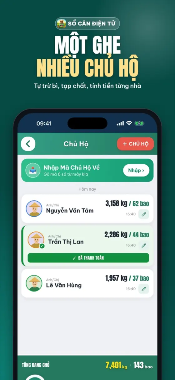 Sổ lúa của thương lái: một ghe nhiều chủ hộ, tự trừ bì và tính tiền từng nhà